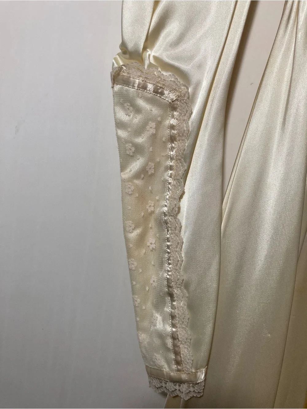 Gunne Sax 1970’s Satin Corset Maxi Dress Lace Beads Size 7 (Size XSmall) AS IS - Picture 10 of 16